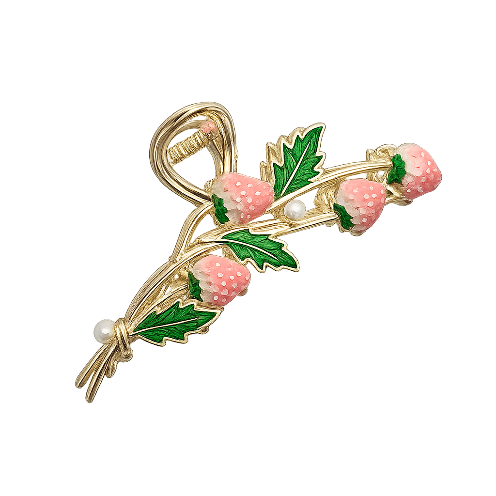Pince à Cheveux Fraise Rose