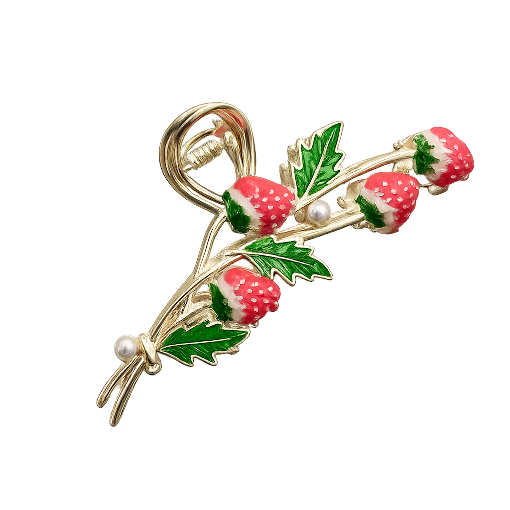 Pince à Cheveux Fraise Rouge