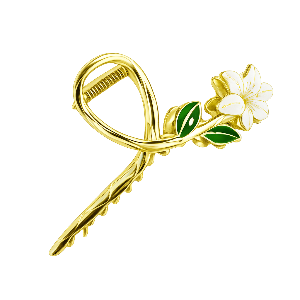Pince à Cheveux Fleur Blanche