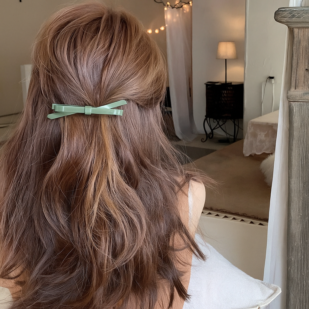 accessoire cheveux élégant vert