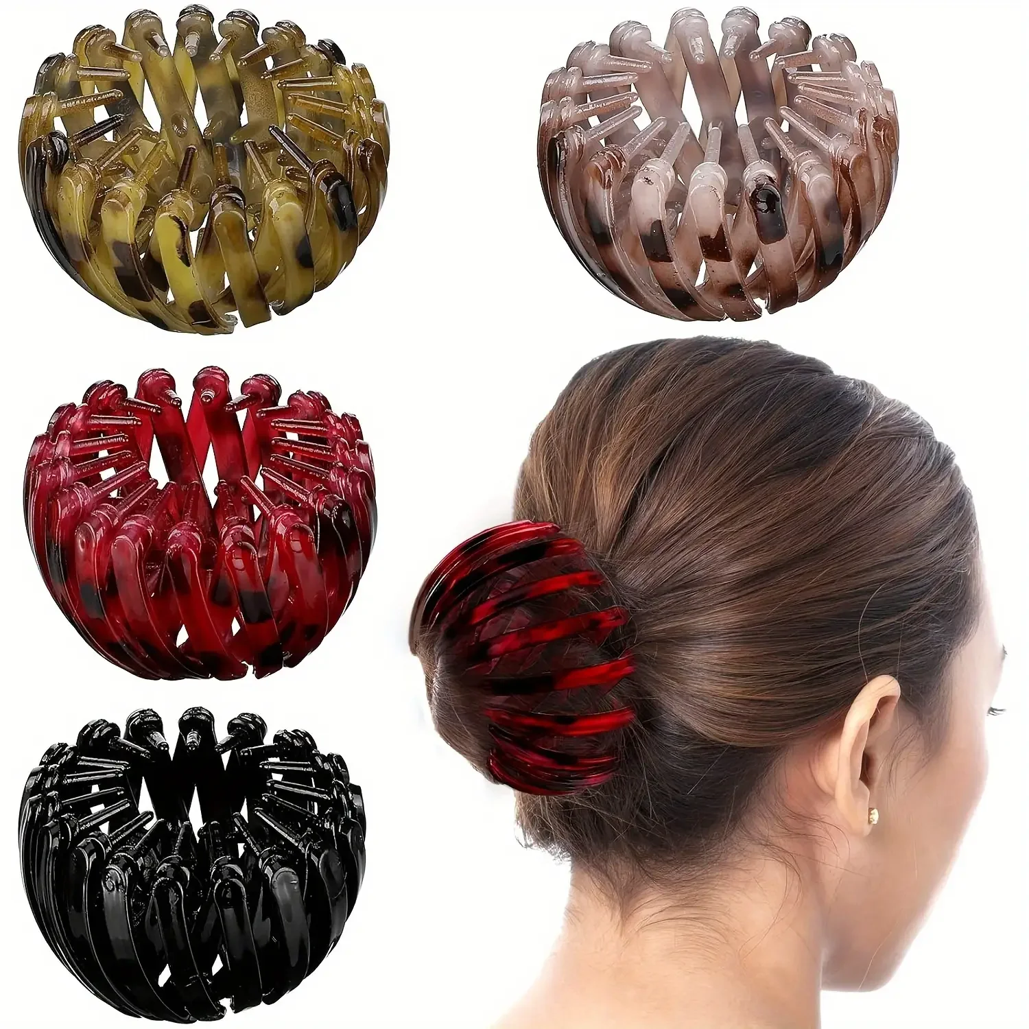 Lot de 4 Pinces à chignon Flexible