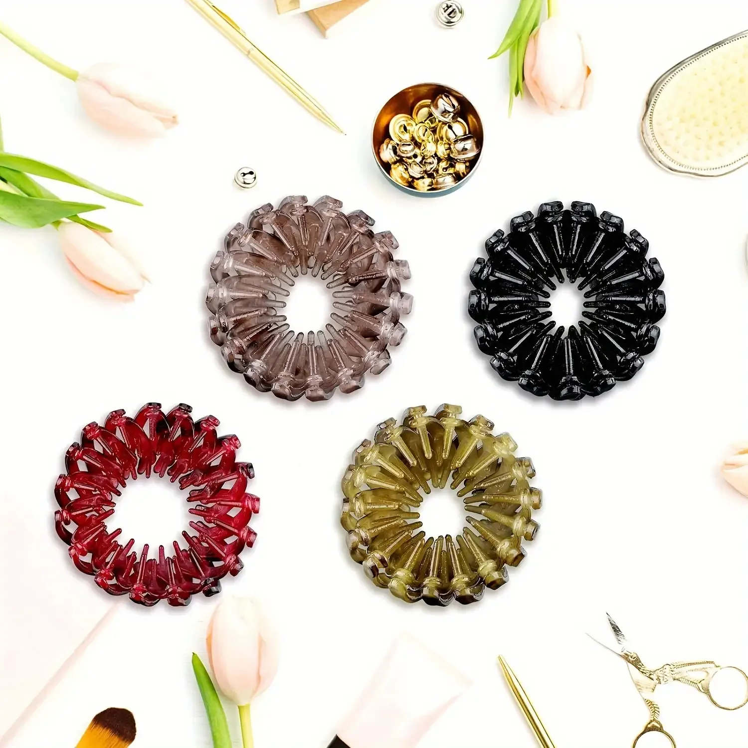 Lot de 4 Pinces à chignon Flexible – Image 4