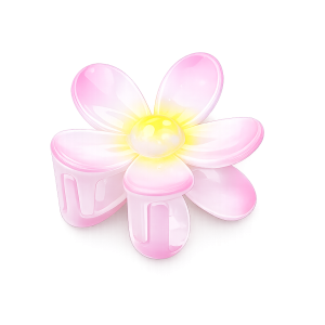 Pince à Cheveux Fleur Rose Pastel Brillante