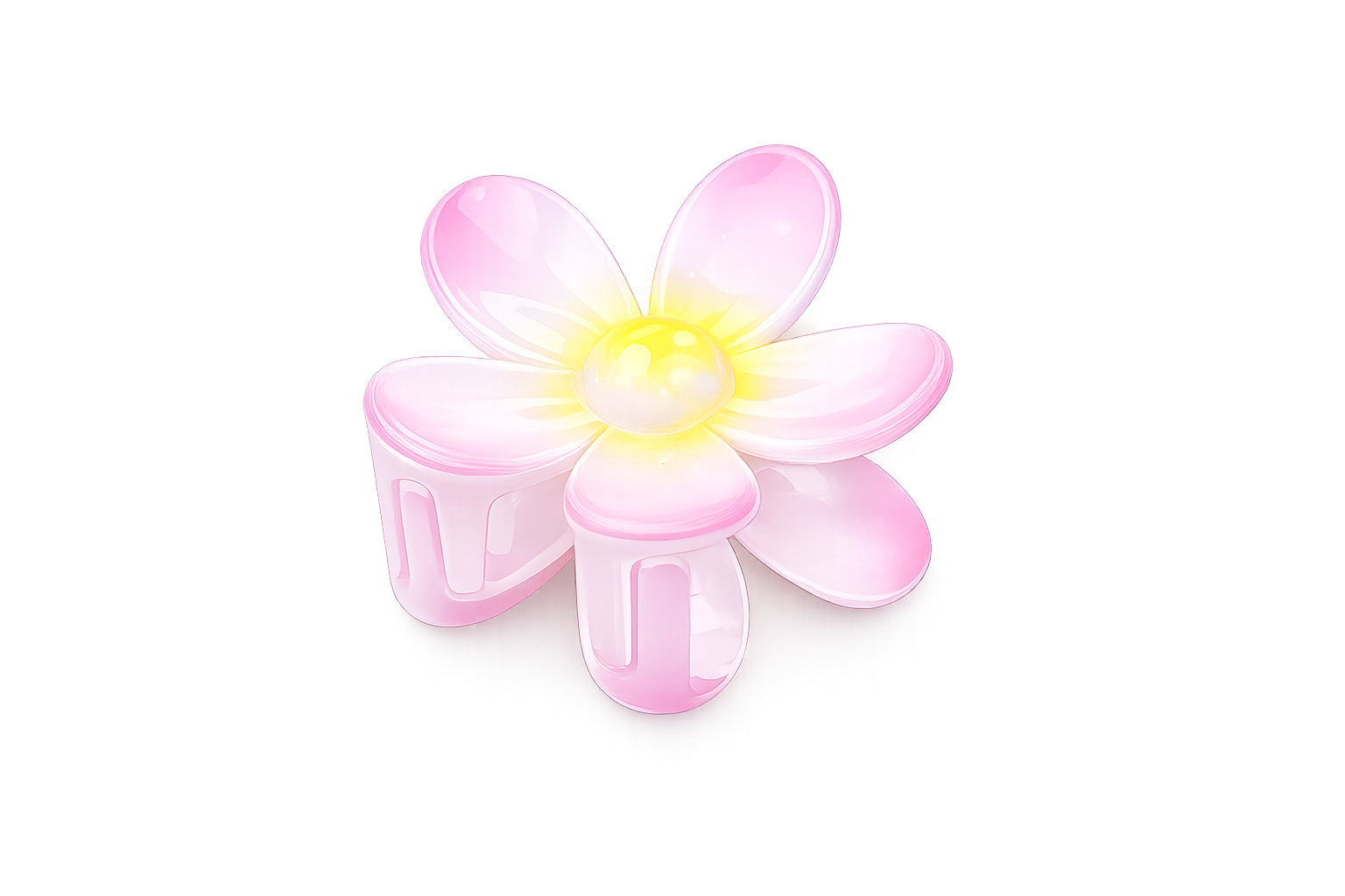 Pince à Cheveux Fleur Rose Pastel Brillante
