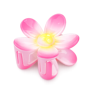 Pince à Cheveux Fleur Rose Brillante