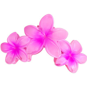 Grande Pince à Cheveux Fleurs de Tahiti Rose