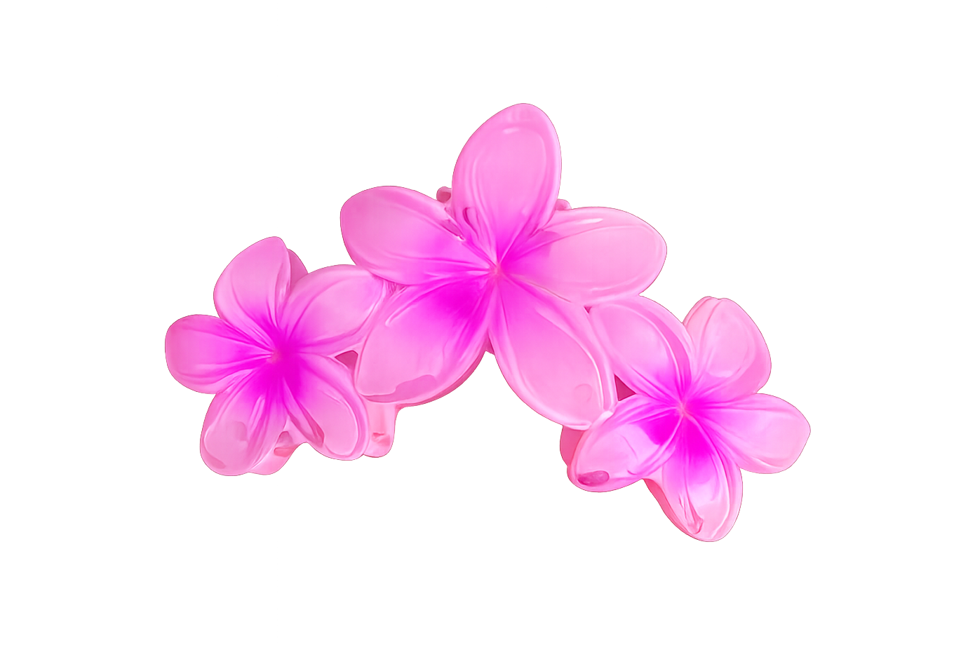 Grande Pince à Cheveux Fleurs de Tahiti Rose