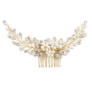 Broche à Cheveux de Mariage Dorée