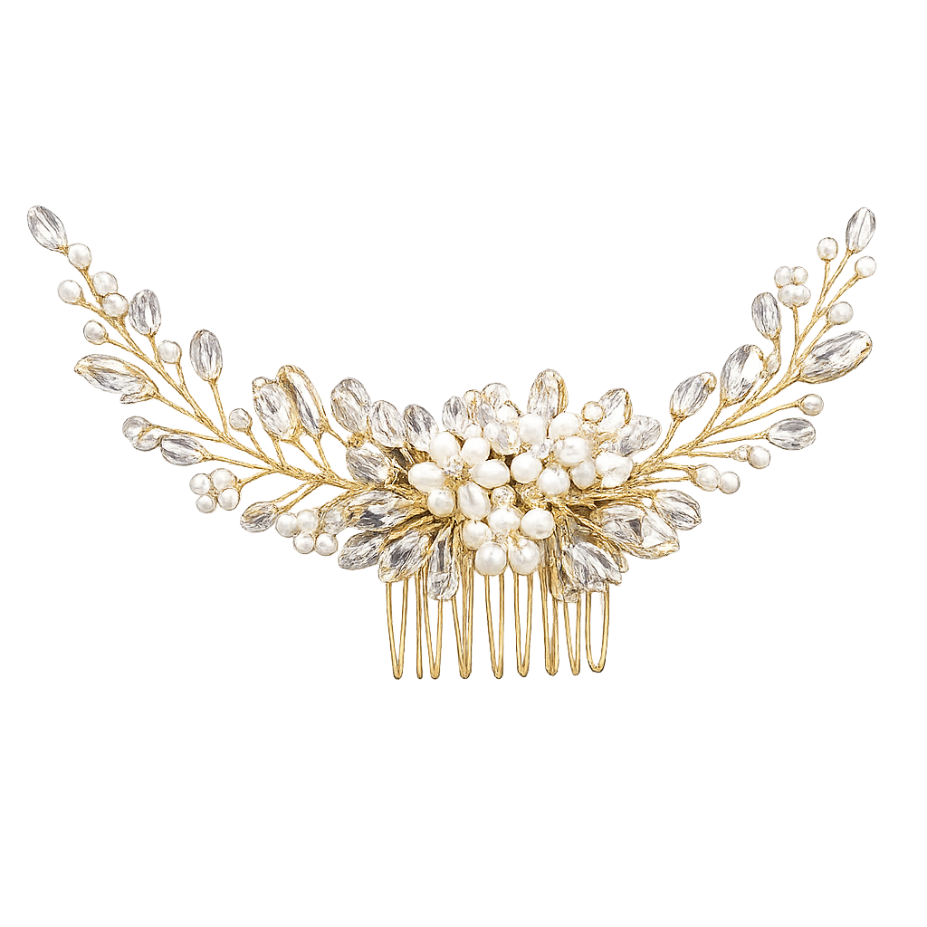 Broche à Cheveux de Mariage Dorée
