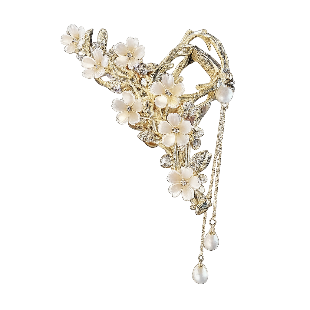 Pince à Cheveux Fleurs avec Chaine