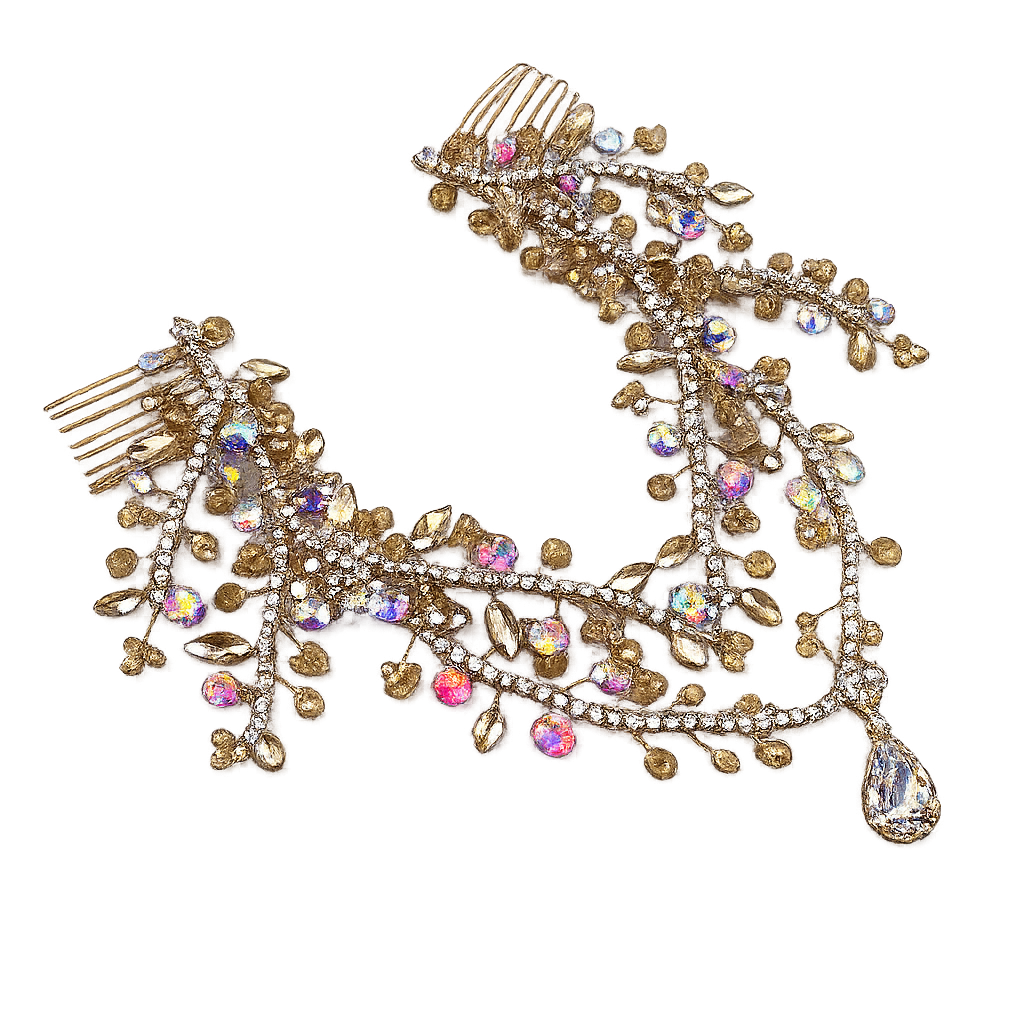 Couronne Frontale de Mariage Dorée