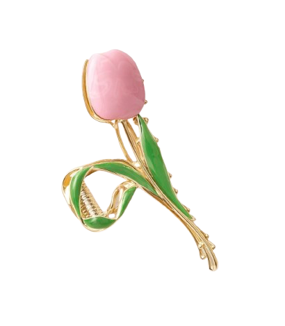 Pince à Cheveux Fleur Tulipe Rose